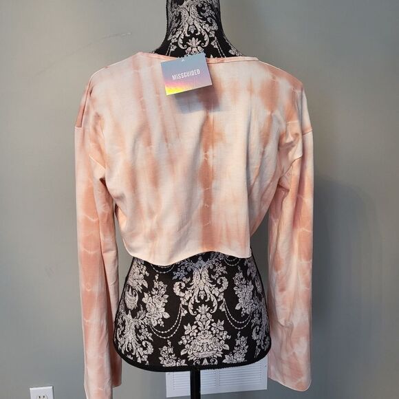 Missguided Tie-Dye Cropped Sweatshirt-WHITE-UK 8/US 4 - Picture 4 of 7